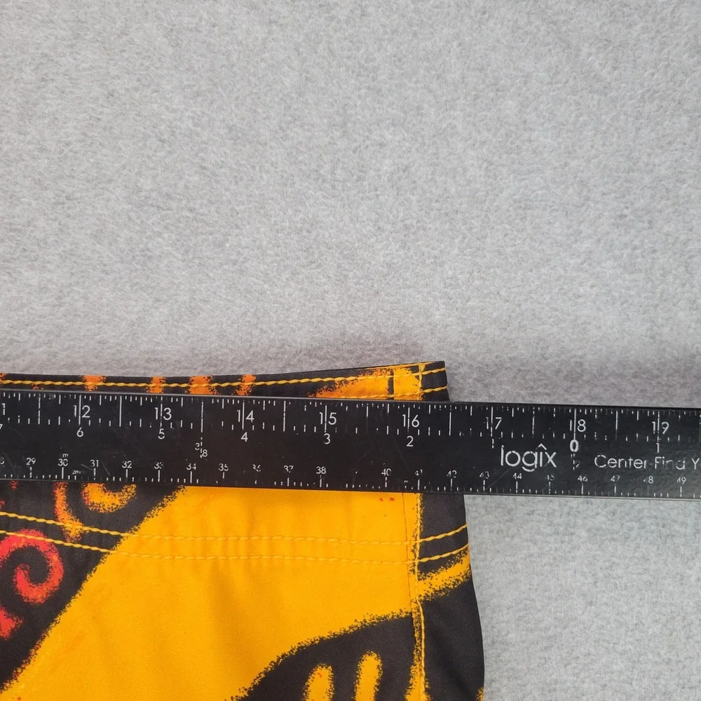 Quiksilver Board Shorts Mens 32 Orange Black Tribal Print Y2K A101762